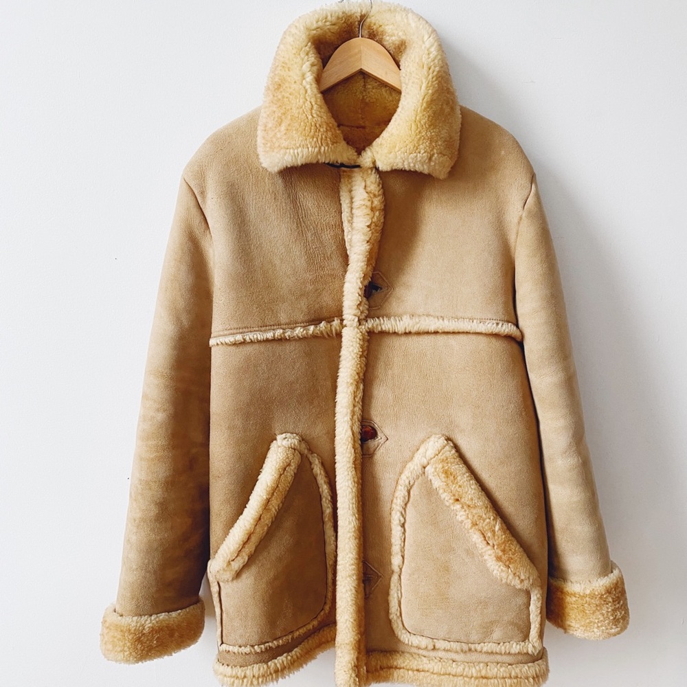 Oversized shearling coat
